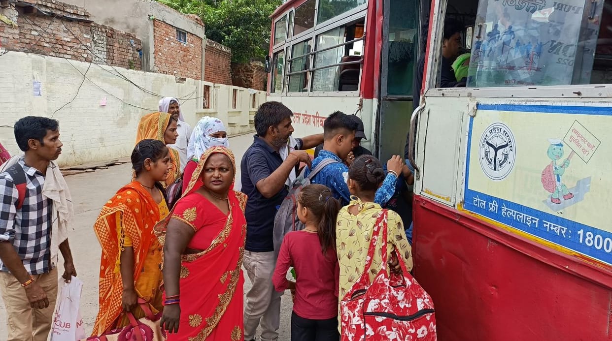 Passengers kept waiting at the bus stand, buses passed from outside