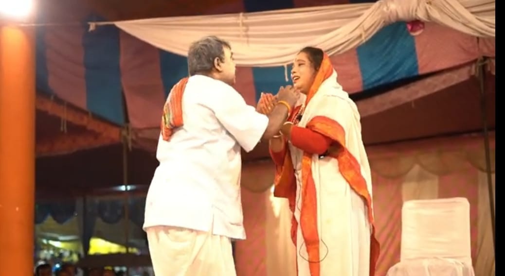 Staging of Bengali play Maa Saraswati
