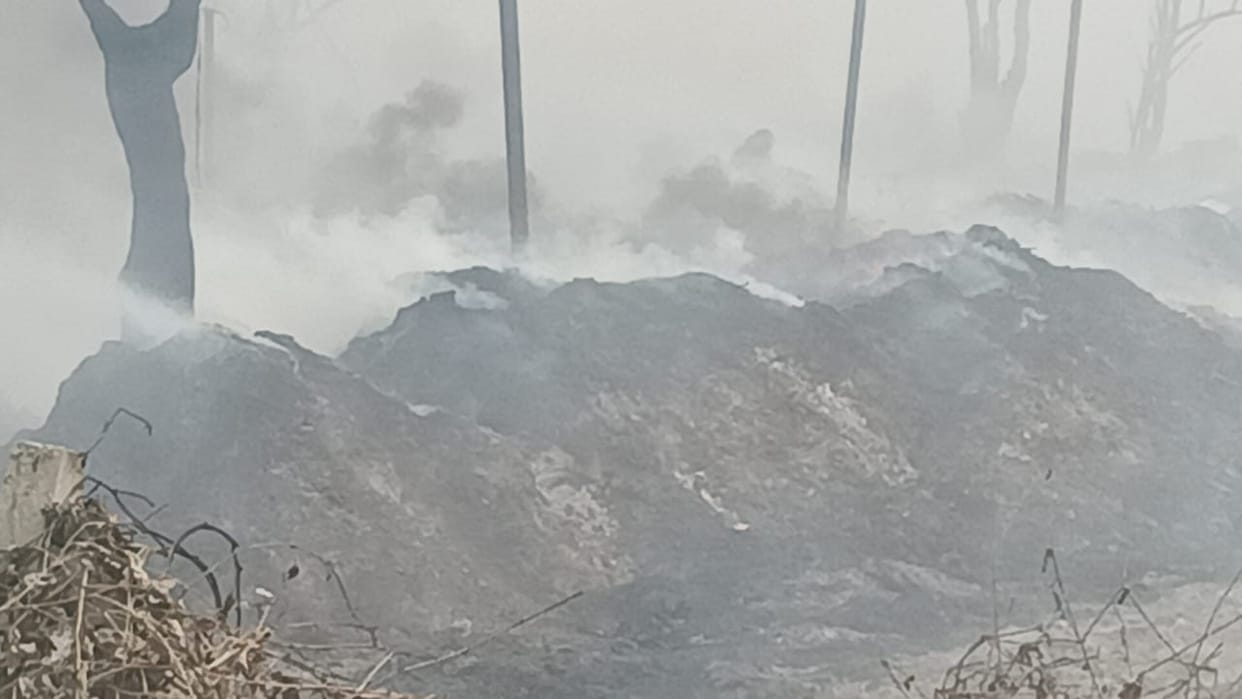 Toxic smoke coming out of PVC warehouse fire that has been burning for three days, notice issued