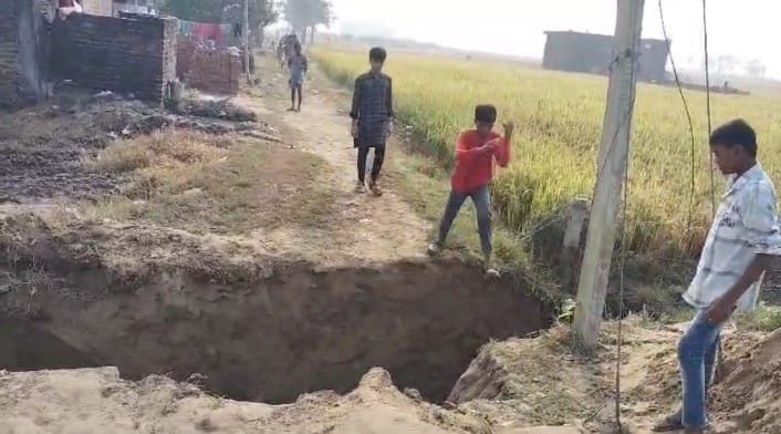 Road blocked by digging, villagers complained