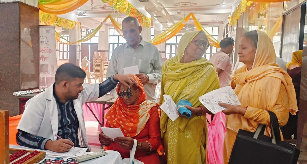 180 people got eye examination done, 53 were found to be suffering from cataract.