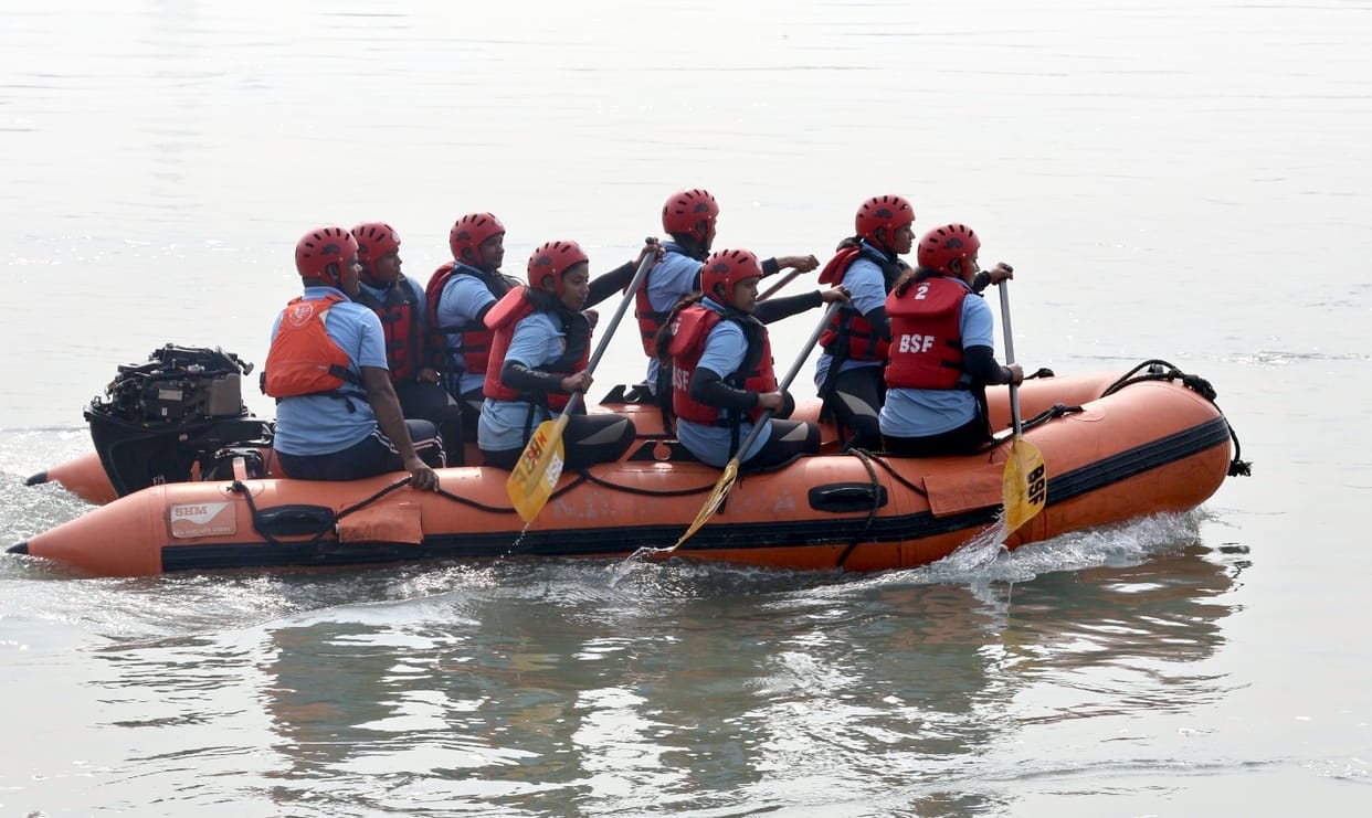 IG BSF South Bengal Frontier flagged off BSF All-Women Ganga River Rafting Expedition from Tagore Vila Mandir
