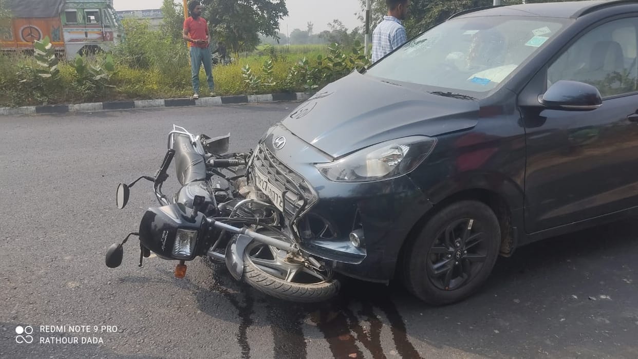 Car collides with bike, two people including woman killed