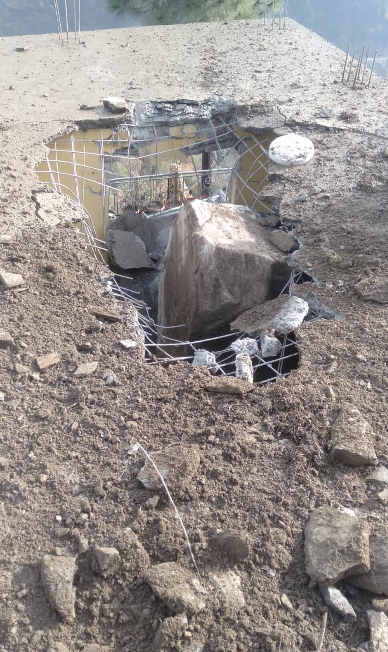 A rock fell on the government school building a year ago, repairs have not been done till now