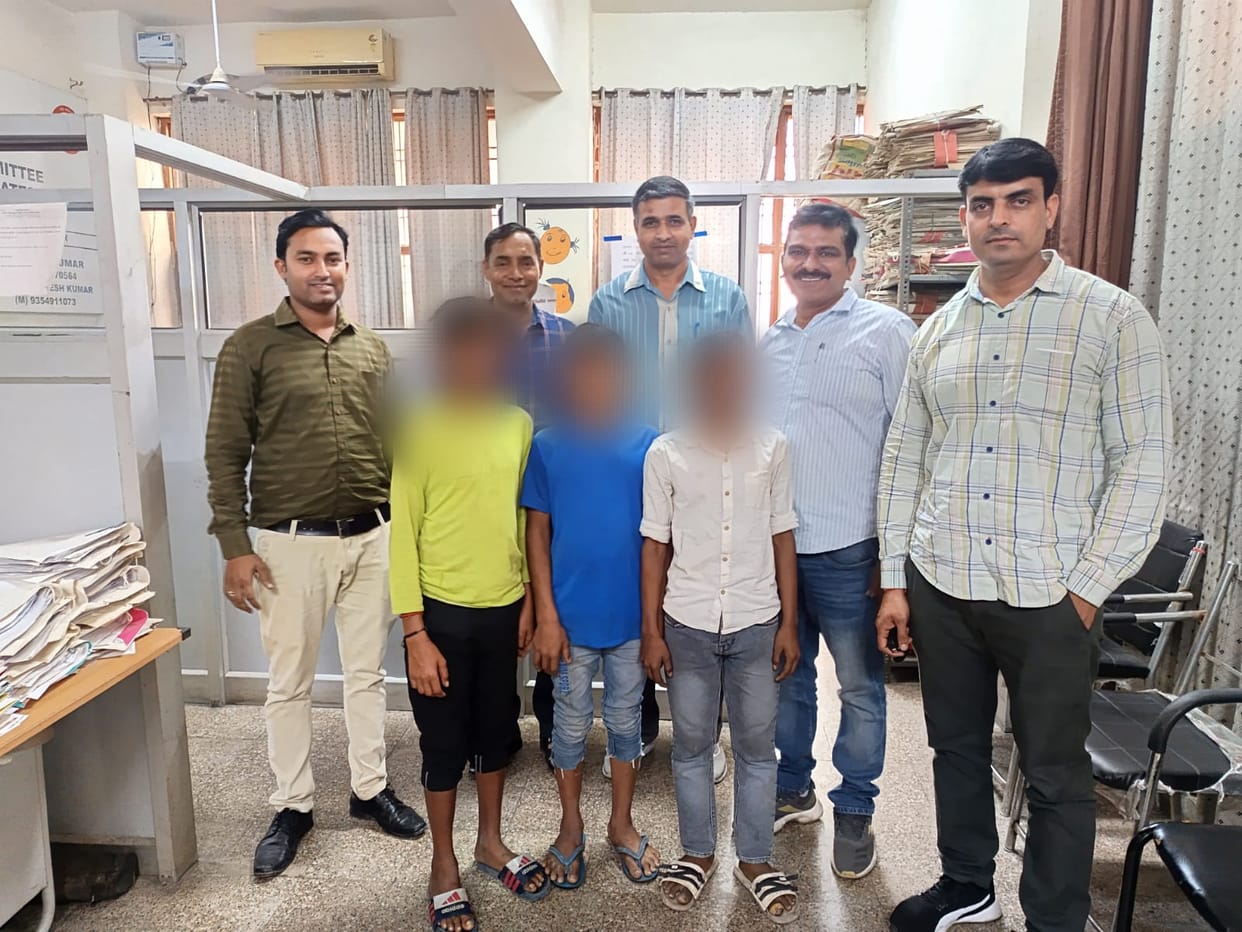 Three children doing child labor were rescued and handed over to the Child Welfare Committee.