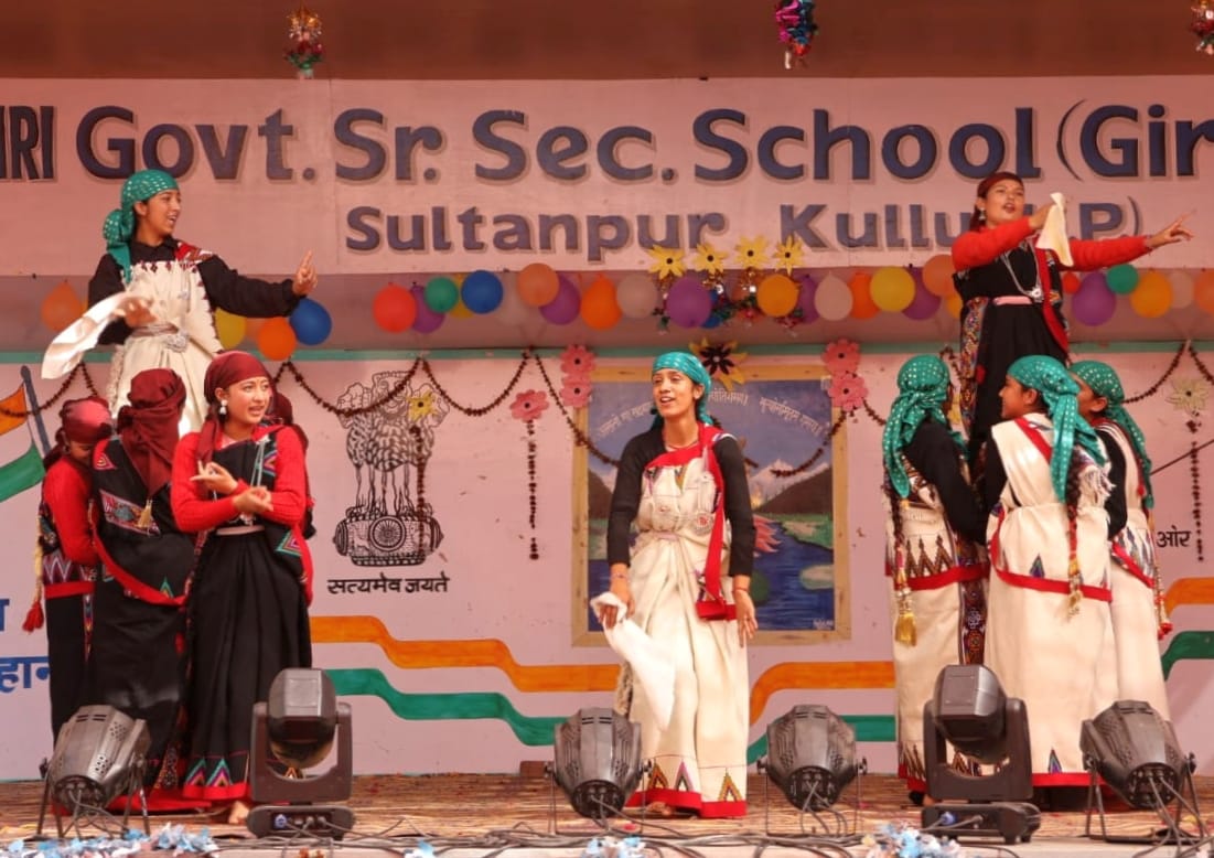 Girls mesmerized with folk dance