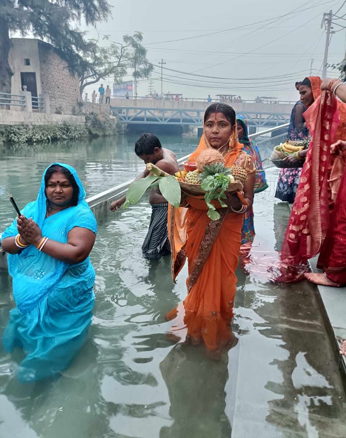Migrant families celebrated Chhath festival