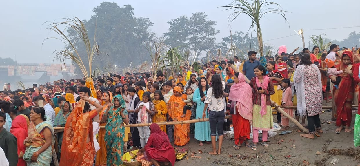 Chhath Puja concludes by offering Arghya to the rising sun and seeking blessings.
