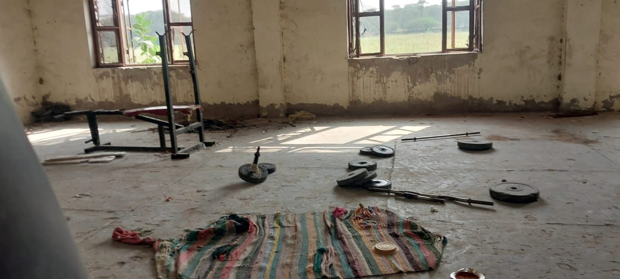 The sports stadium built in village Bhurthala is in bad condition due to neglect.