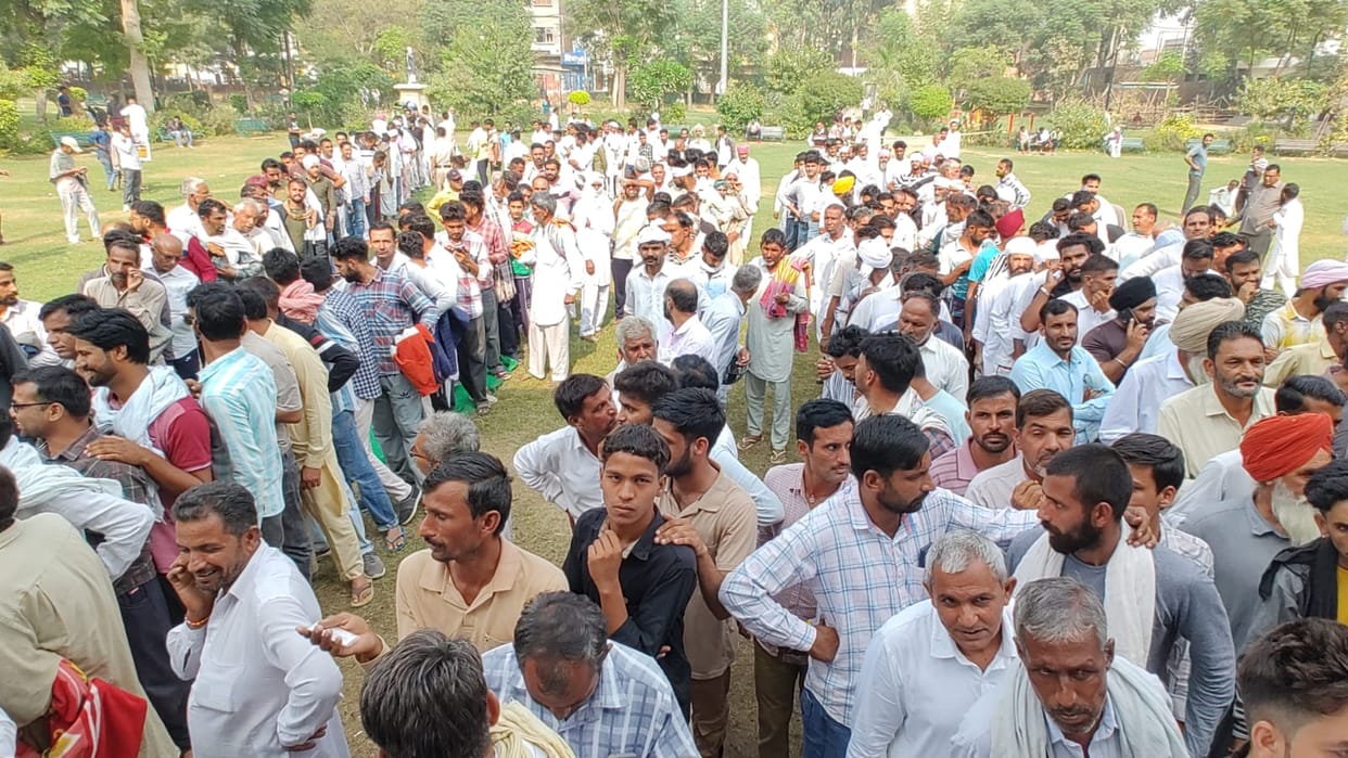 Even after standing in line for 12 hours, 700 farmers got only five bags of DAP fertilizer each.