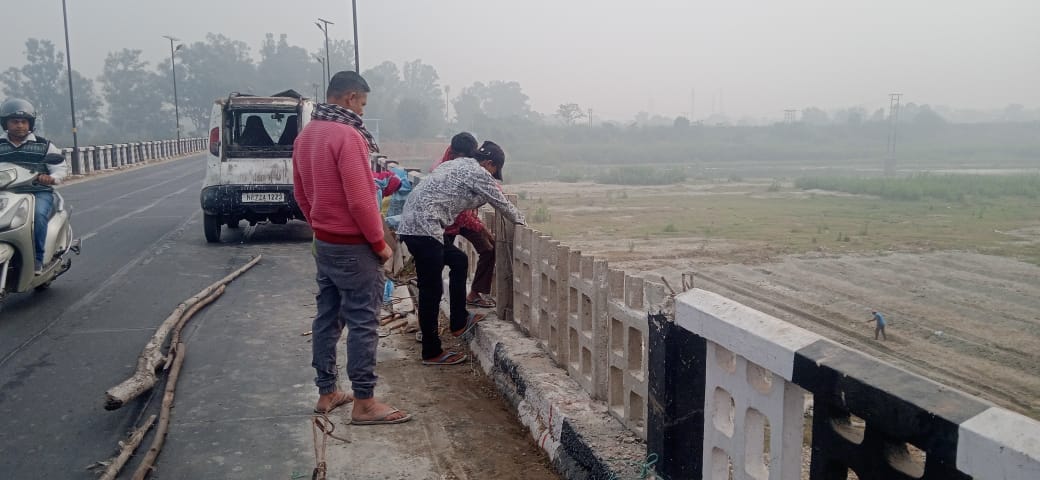 Timber removed from Santoshgarh bridge, concrete railing installed