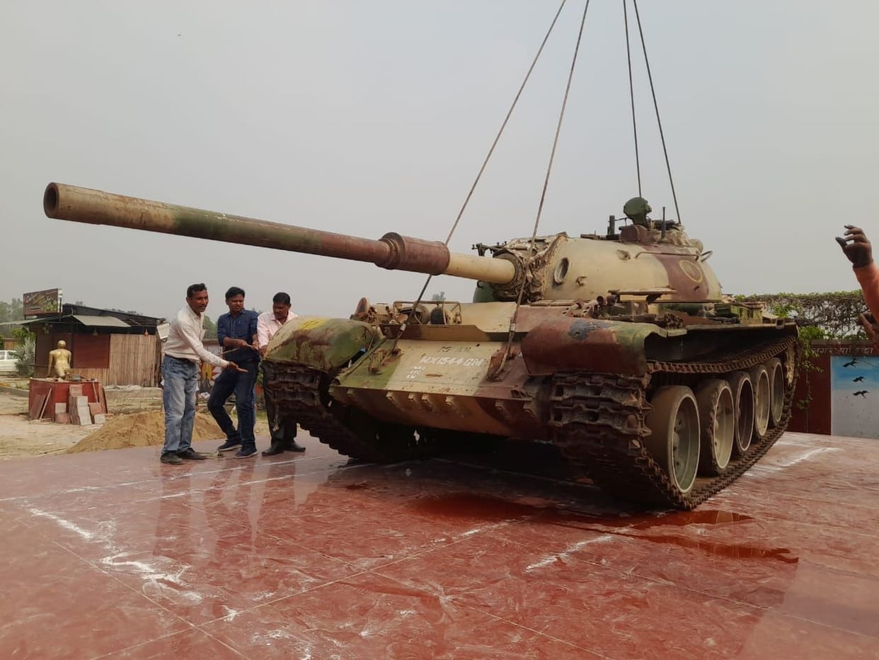 Army tank installed in Yoga Park