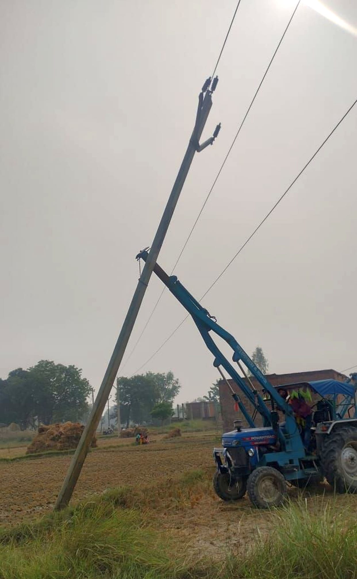 New poles were installed at some places and electric wires were replaced at some places