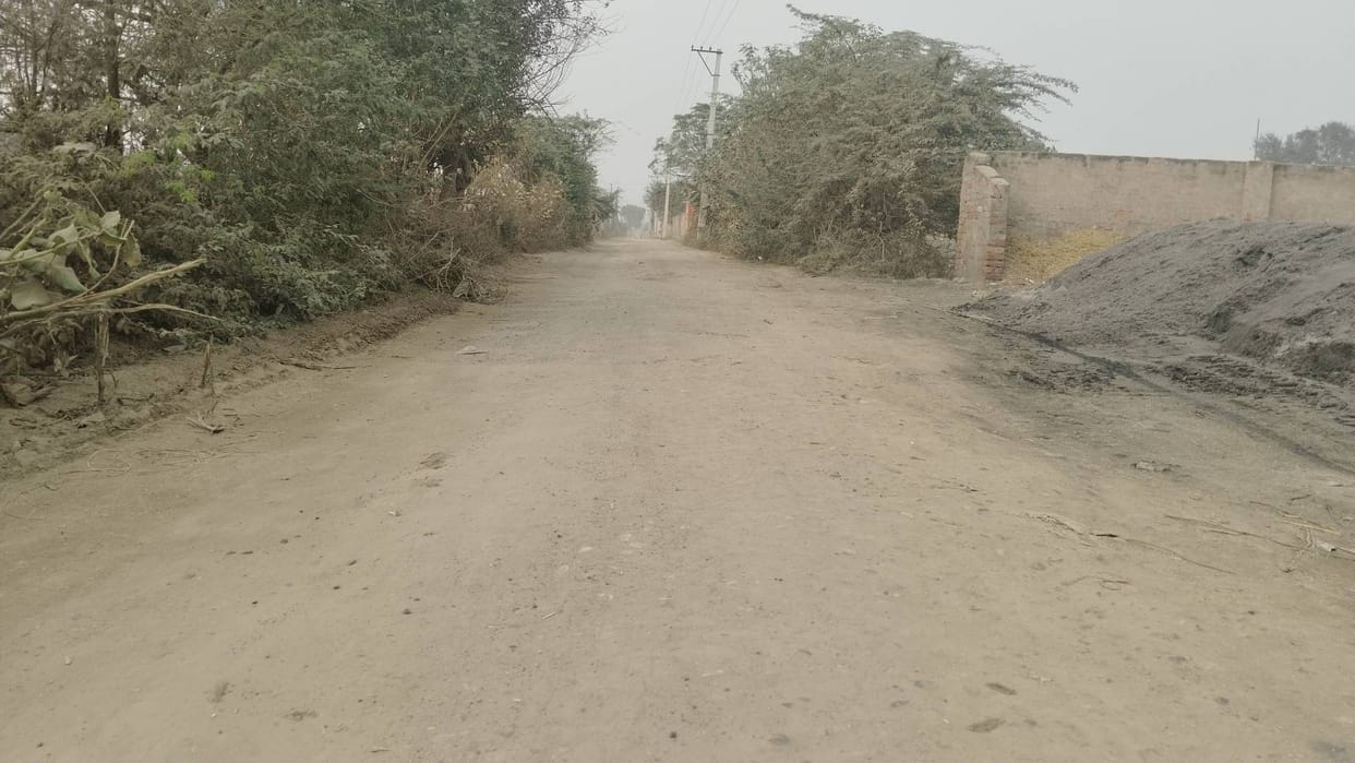 Construction of Gaushala Road stuck due to paddy season