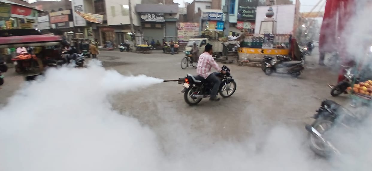 Jaga administration: Fogging done in the city, notice to nine landlords on finding larvae