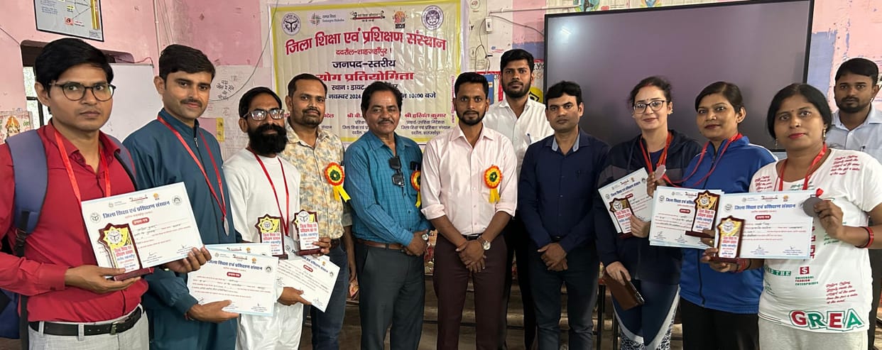 Shruti and Narendra got first place in yoga practice competition