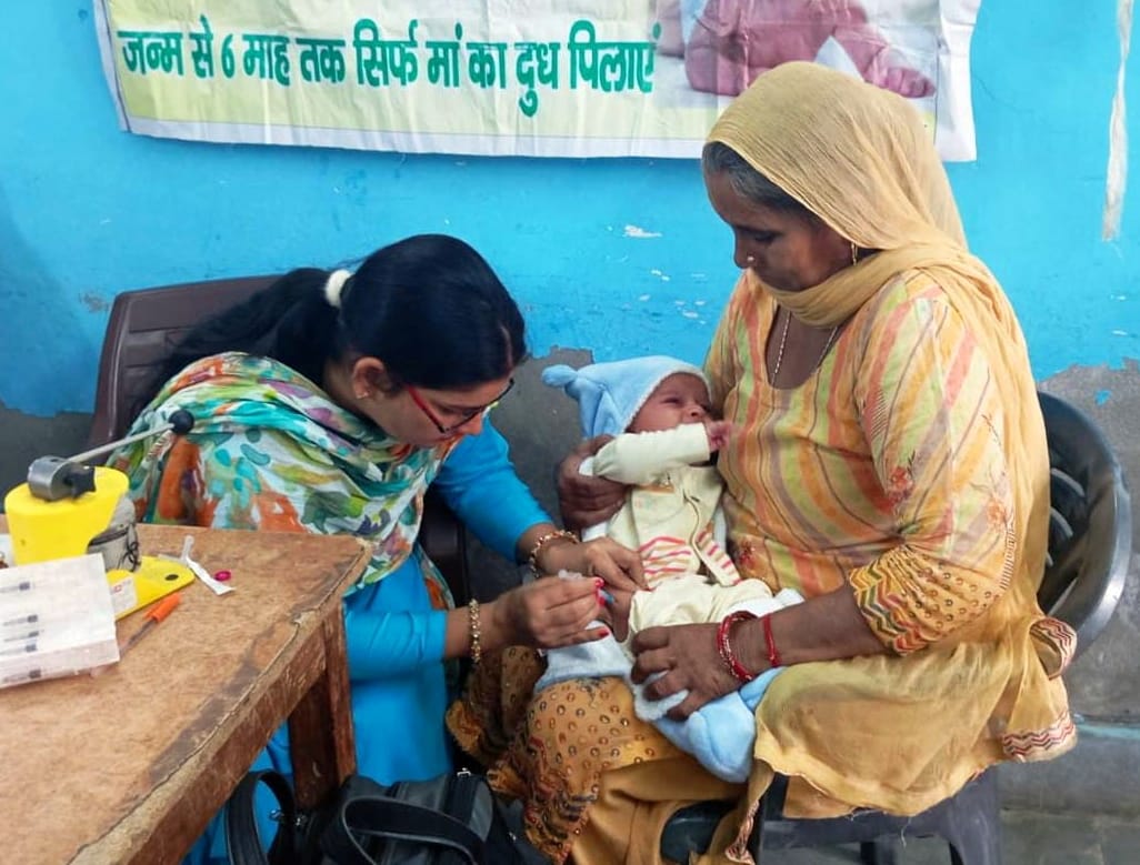 Vaccination done to protect newborn babies from diseases
