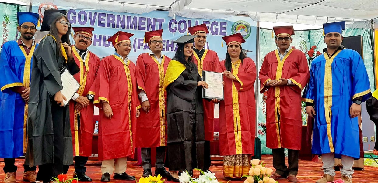 500 students got degrees in the first convocation ceremony in Bhuna's Government College.