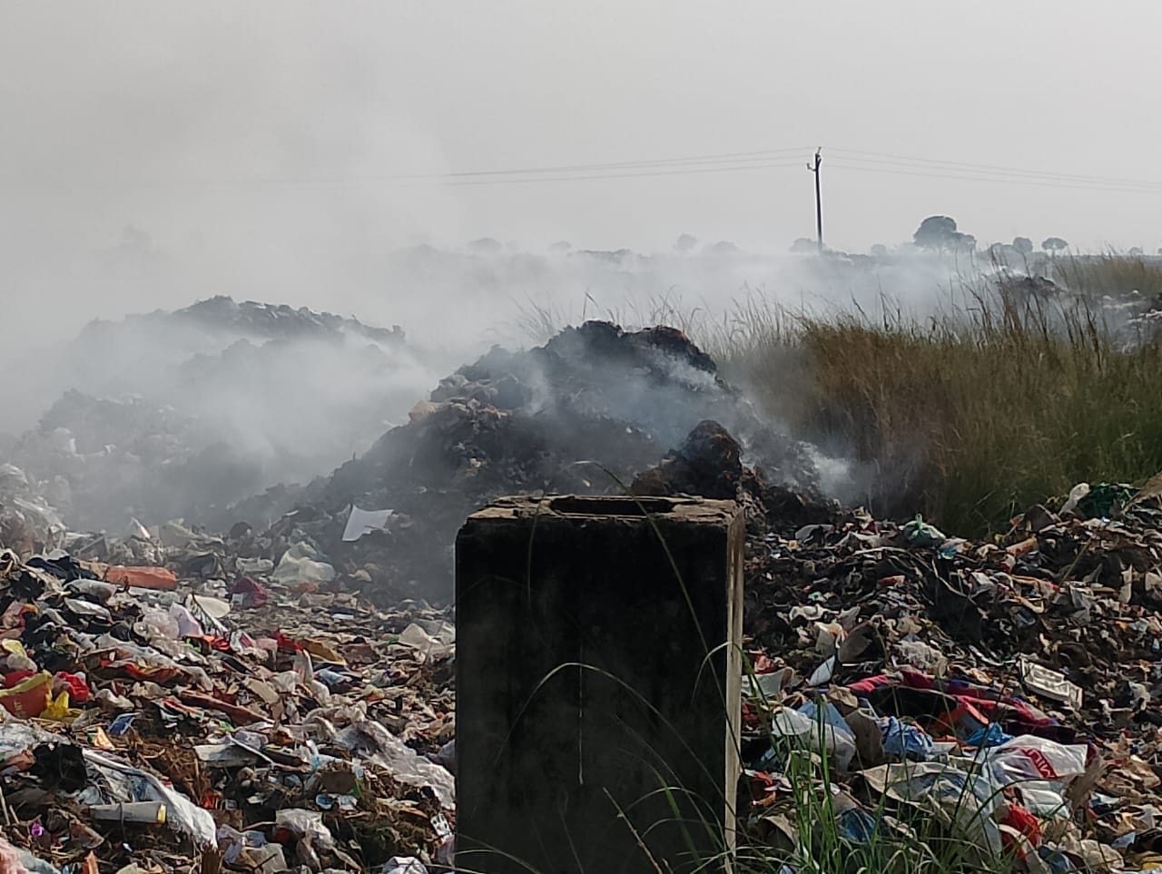 Problem: Fire in garbage heap, increasing pollution