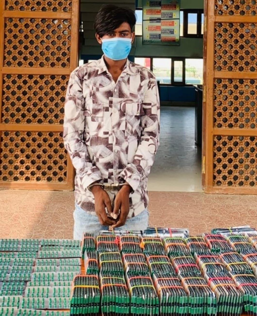 A youth arrested in Nepal with banned drugs
