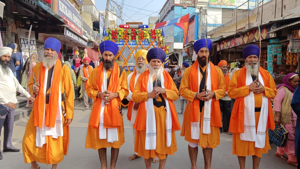 Nagar Kirtan organized in Paonta Sahib under the leadership of Panj Pyaras