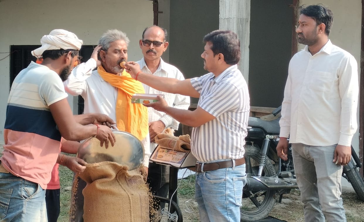 Paddy procurement took place at the center on the 13th day