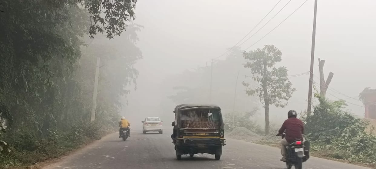 Blurred white strip on the road, increased danger