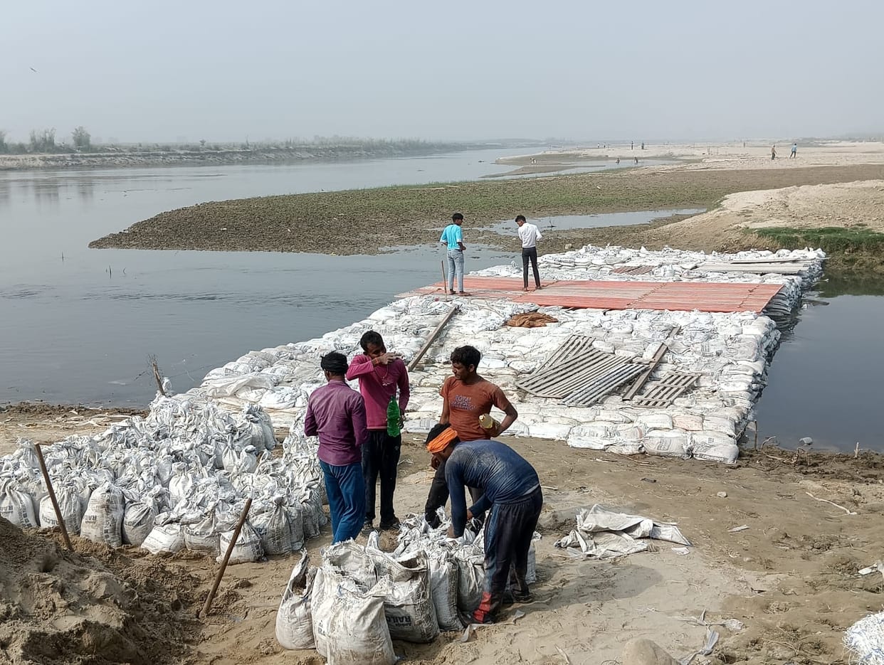 Arrangements made at the Ghats, Kartik Purnima bath today