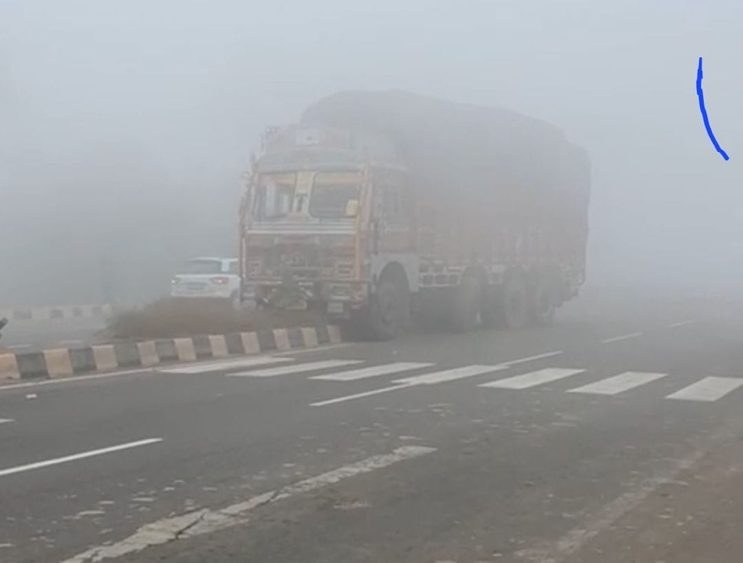 vehicles collided with each other due to fog