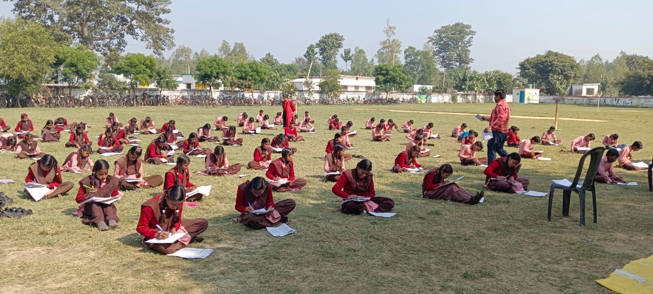 Basic students are busy preparing for NET exam, practicing filling OMR sheet