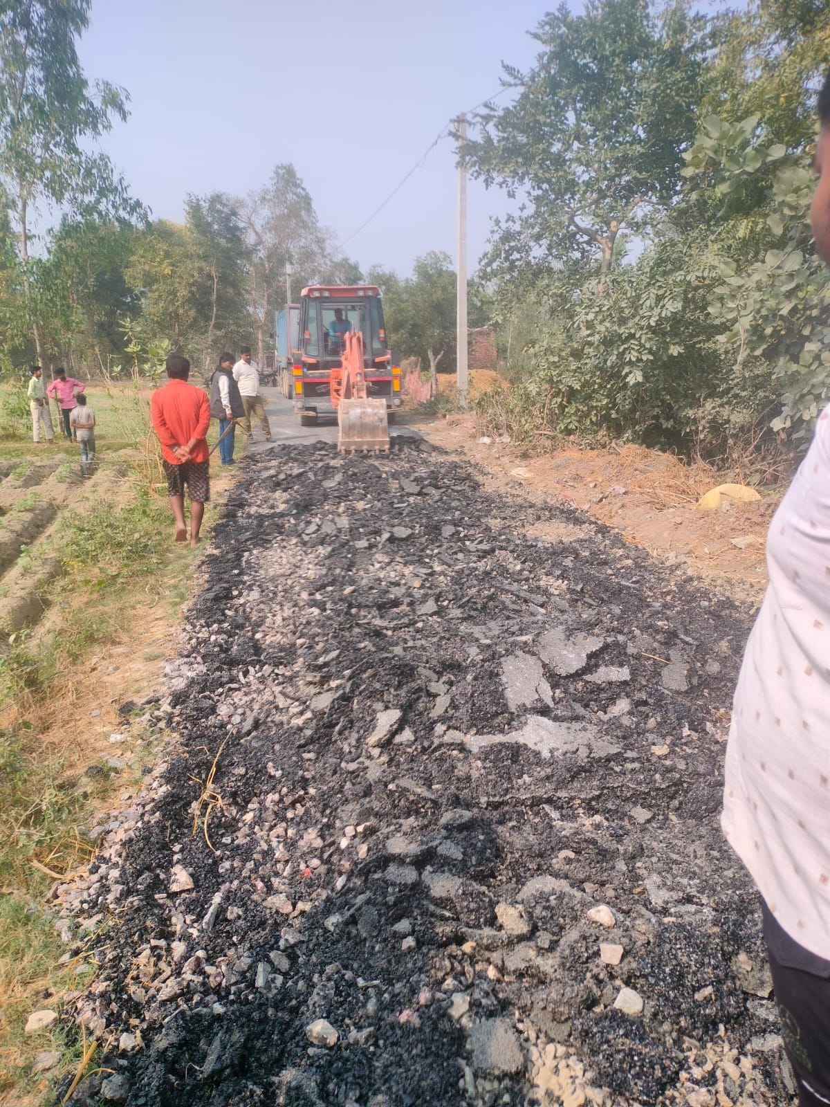 Poor material used in road construction, will have to be made again