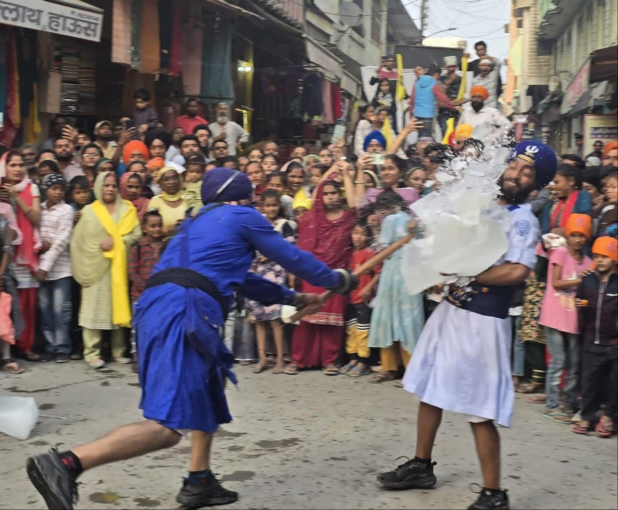 Artists showed amazing stunts in Nagar Kirtan