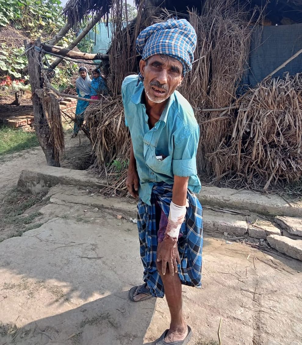 Leopard attacked an old man returning from the market