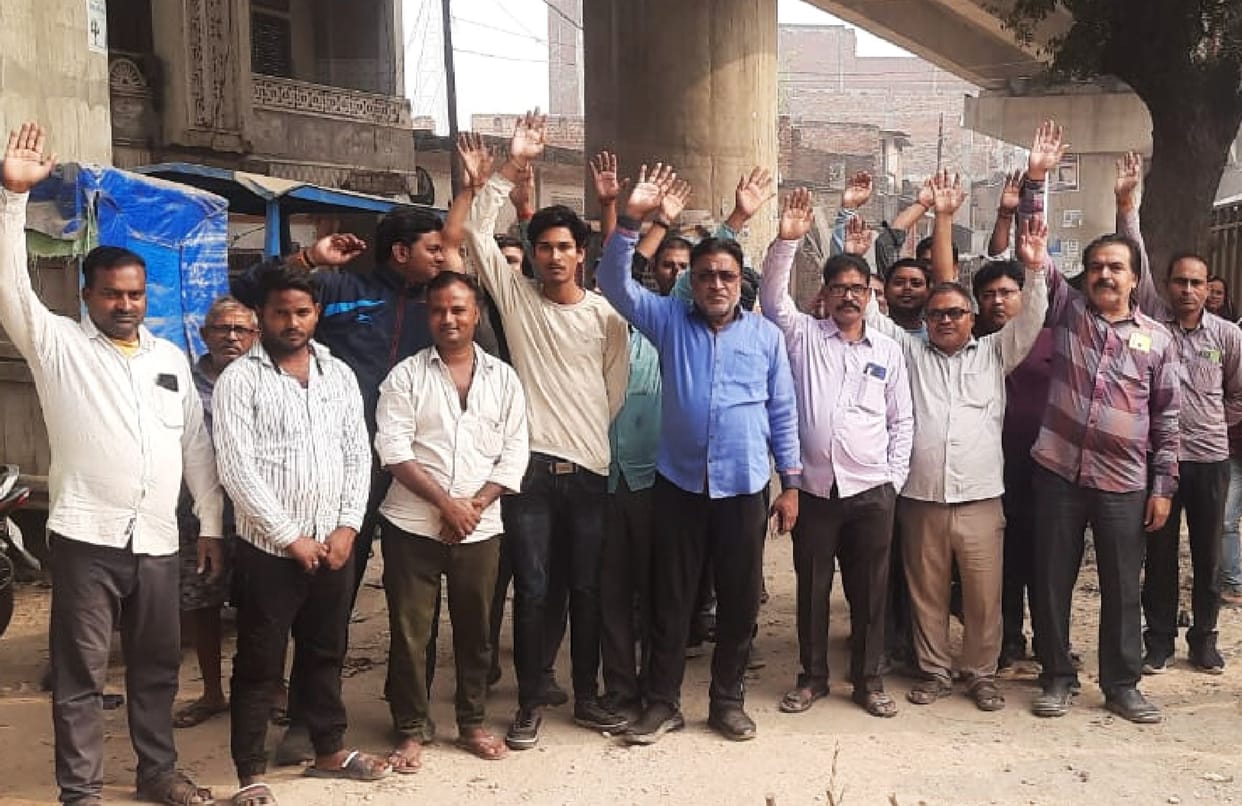 Protest against closing of railway gate