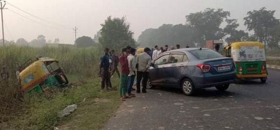 Auto-riding father-son killed in collision with tractor nine including wife injured
