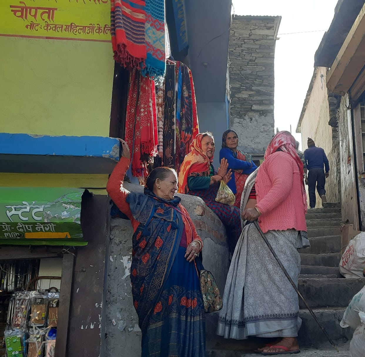 Elderly people arrived with the help of sticks and someone arrived on horse to cast their vote.