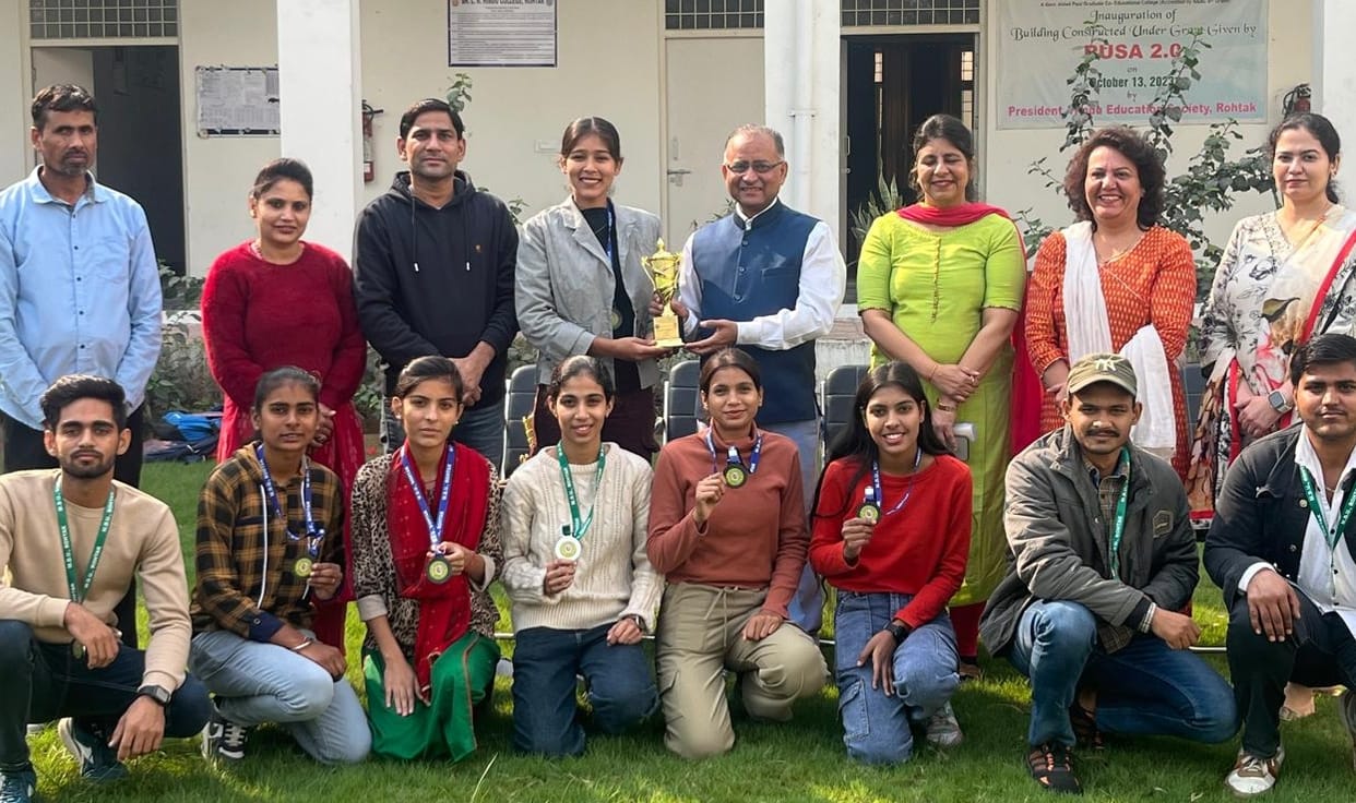 Lalnath Hindu College third in women's category in Sepak Takra