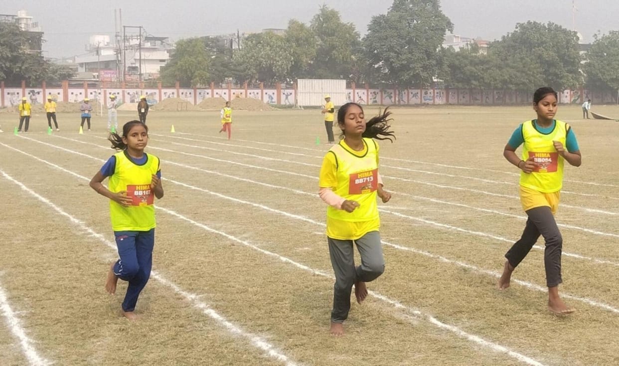 Anshika, Poonam and Deepika won the race