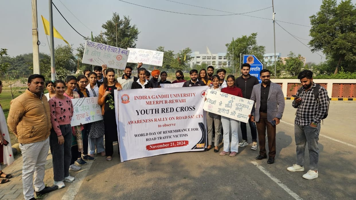 Students took out road safety awareness rally