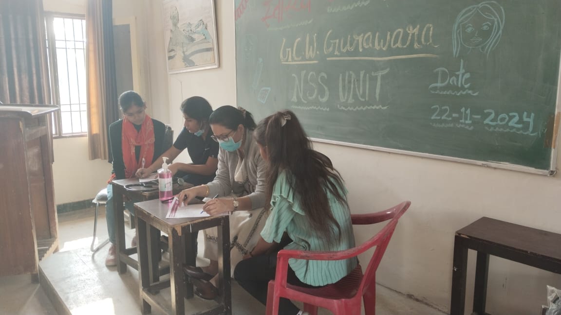 Health checkup of girl students conducted in the camp