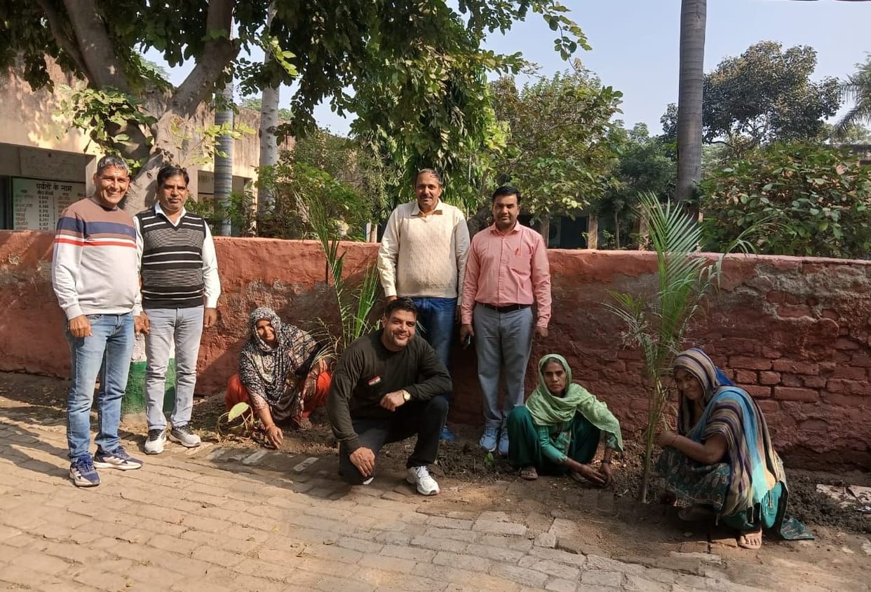 Unique initiative: Seeing the increasing pollution, the school cooks planted trees.