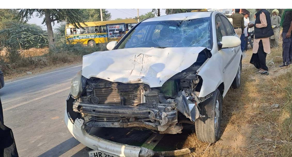 Car hits scooter and motorcycle, one woman dead, three injured