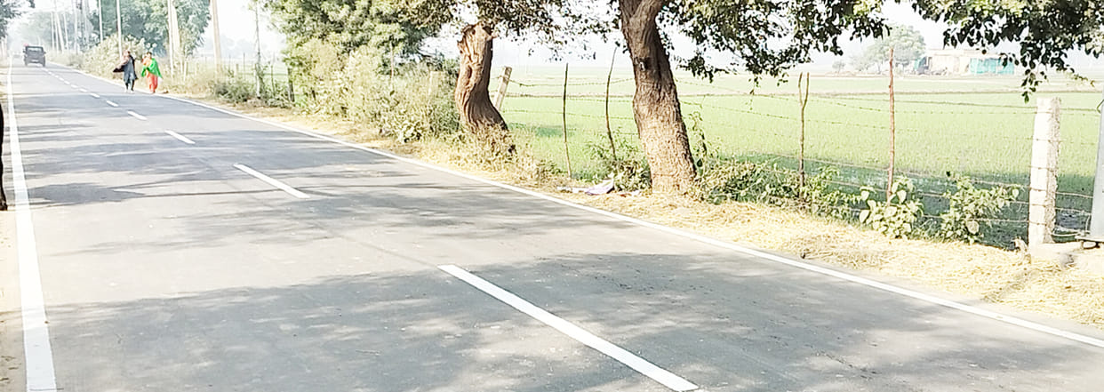 White strip installed on Damkaura road, will help drivers in fog