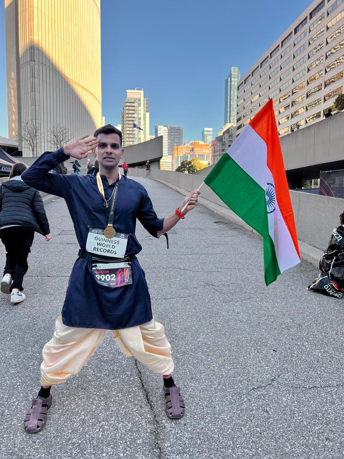 Gunjan made world record in half marathon in Toronto