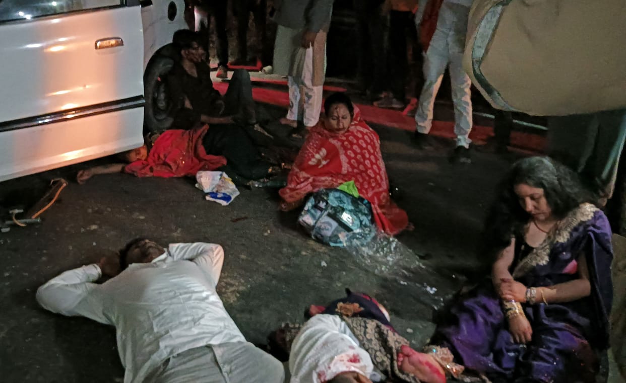 Car-truck collision, seven injured, one serious