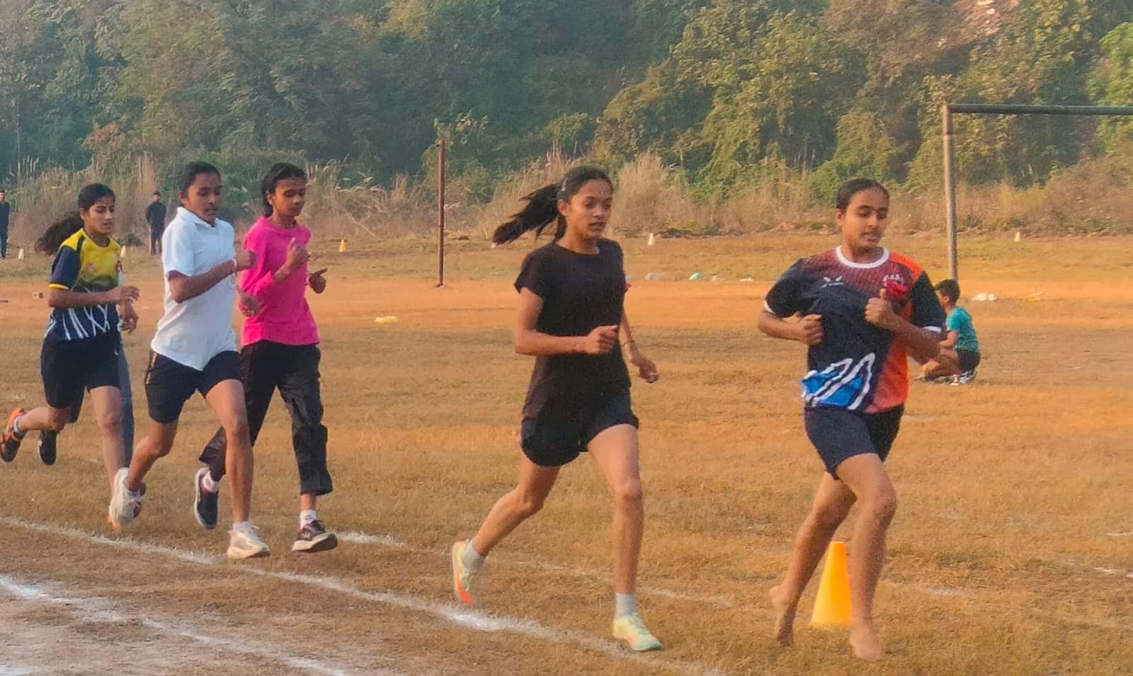 Aditi first in 100 and Nancy first in 800 meter race.