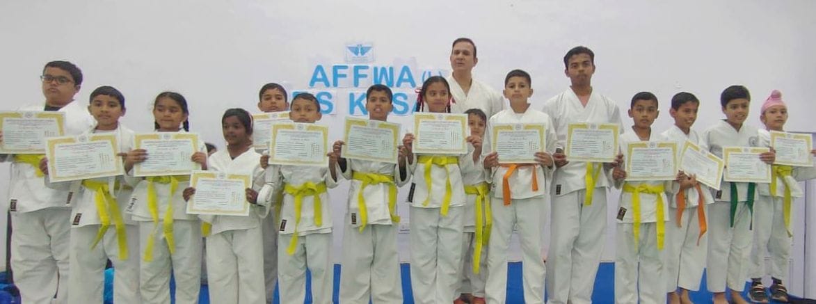 12 karate players of sauli got yellow belt
