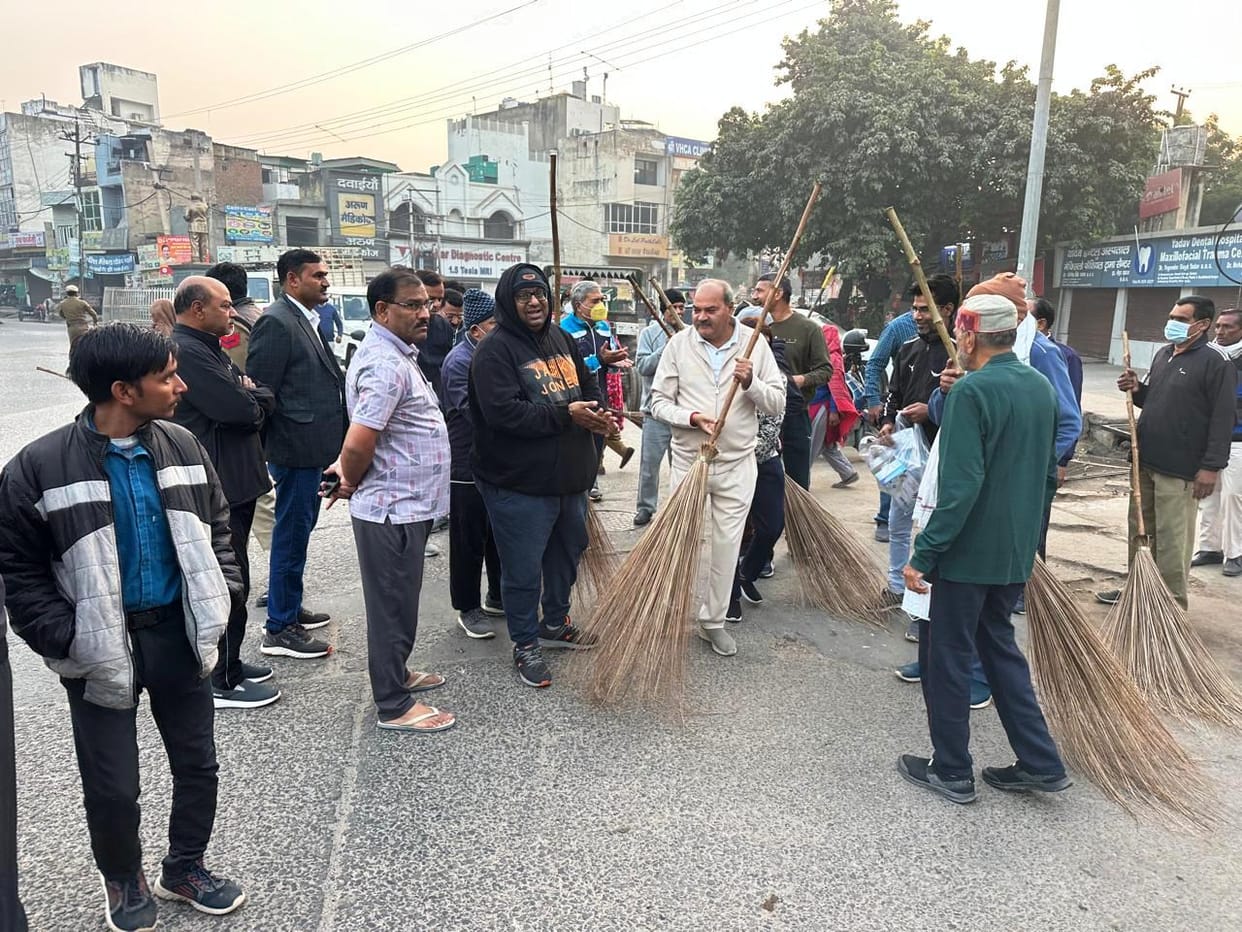 The MLA started the cleaning campaign by sweeping