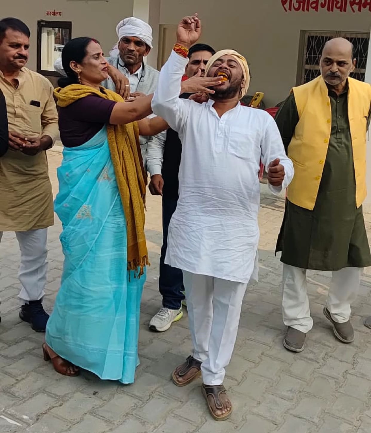 Celebration in Amethi due to Priyanka's victory in Wayanad