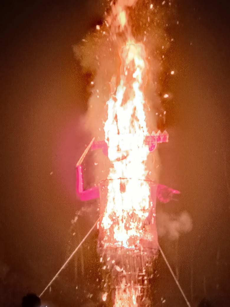 Ramlila concludes with the enactment of Ravana's killing